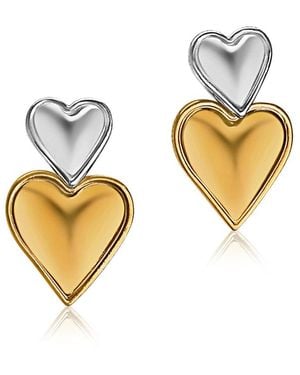 Mickey's Girl Stacked Heart Earrings - Metallic