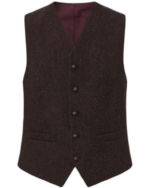 Guards London Robert Tweed Heritage Wool Waistcoat - Black