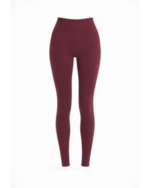 Loom Archives Day Flow High Waisted Burgundy Legging - Red