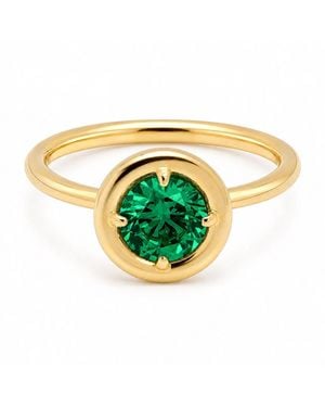 Belinda Jewelz Emerald Round Solitaire Chunky Ring - Multicolour
