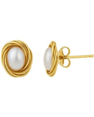 Pearl Code Formal Pearl And Earrings Set - Metallic