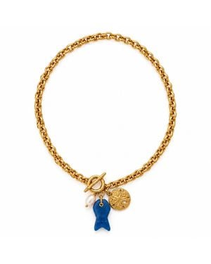 Lalinde Capri Fish Charm Necklace - Metallic