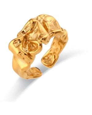 Olivia Le Abstract Adjustable Ring - Metallic