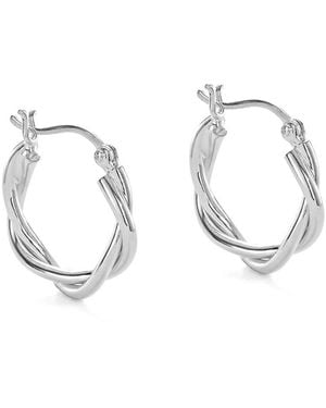 Cote Cache Relaxed Braid Hoop Earrings - Metallic