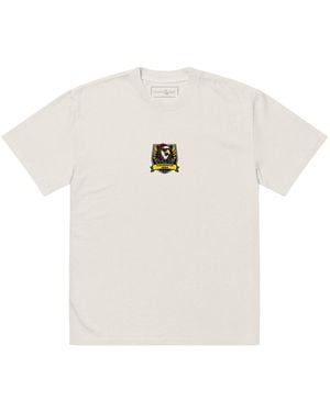 Anchor and Crew Neutrals Faded Bone C. D. Aguila El Clasico Football Cotton Oversized T-Shirt - White