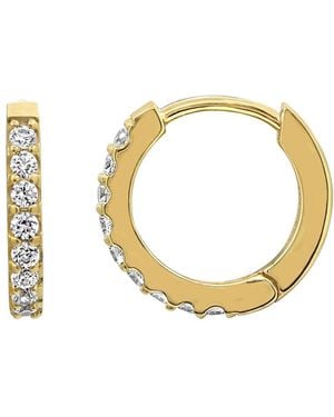 Diamonbliss Huggies Earrings With Swarovski, Half Carat, Plated - Metallic