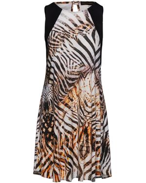 Conquista A Line Animal Print Dress - Natural