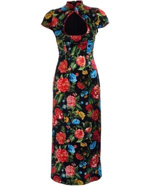 Sofia Tsereteli Silk Cheongsam Dress - Black