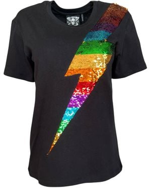 Any Old Iron Reversible Sequin Lightning T-Shirt - Black