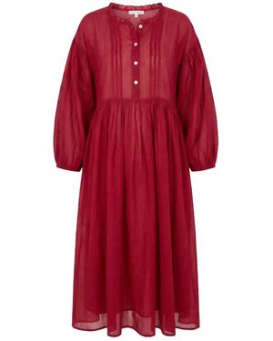 Adrift Clothing Coco Cotton Silk Dress - Red