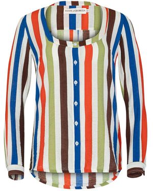 STATE OF GEORGIA The Groove Fitted Shirt Coolio Stripe - Blue