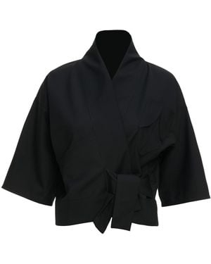 MOE Charcoal Wool Vest Jacket - Black