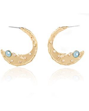 Rare Matters Jewelry Timeless Organic Crescent Hoop Earrings - Metallic