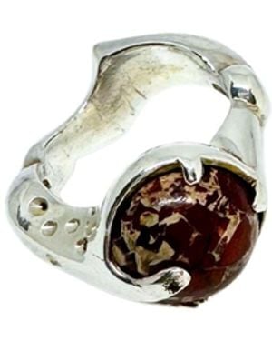 Tg-Jewellery by Tamara Gervasio The Sculpture Sterling Ring With Jasper - White