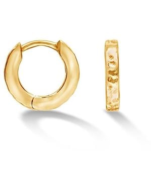 Dower & Hall Small Hammered Nomad Huggie Hoops - Metallic