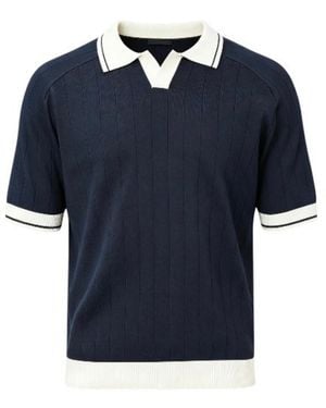 Vayla Open Collar Relaxed Fit Breathable Polo Shirt - Blue