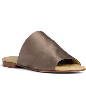 Beautiisoles by Robyn Shreiber Made in Italy April Khaki Comfortable Flat Mule - Brown