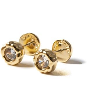 Classicharms Skyler Molten Clear Zircon Stud Earrings - Metallic