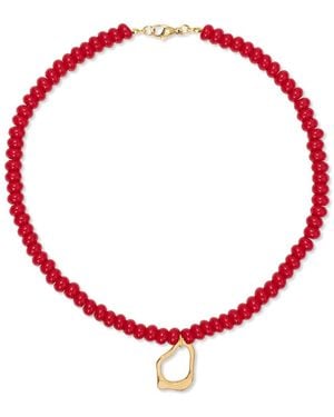 A Weathered Penny Kari Beaded Necklace - Red