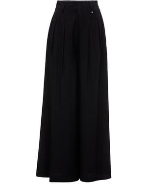 Nissa Palazzo Viscose Trousers - Black