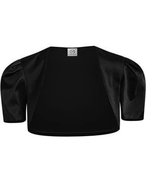 Why Mary Victoria Satin Bolero Jacket - Black