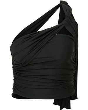 NAZLI CEREN Evelyn Jersey Asymmetric Top - Black