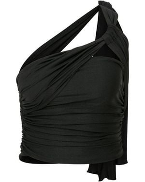 NAZLI CEREN Evelyn Jersey Asymmetric Top - Black