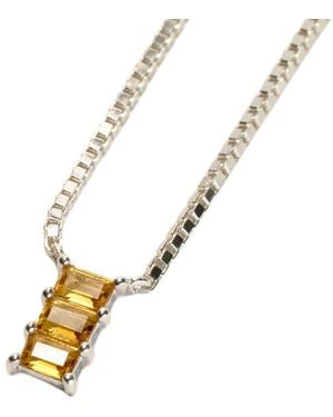 NASI SILVER Baguette Nahar Necklace- Citrine - Metallic