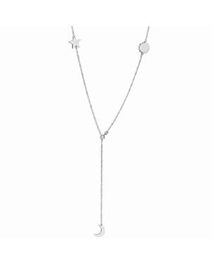 Silver Moon Full Moon 925 Sterling Necklace - Metallic
