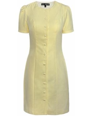 Girl In Mind Megan Short Sleeve Button Up Lemon Mini Dress - Yellow