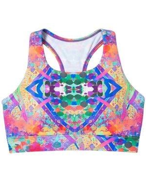 Lilia Munn High Support Racerback Sports Bra– - Blue