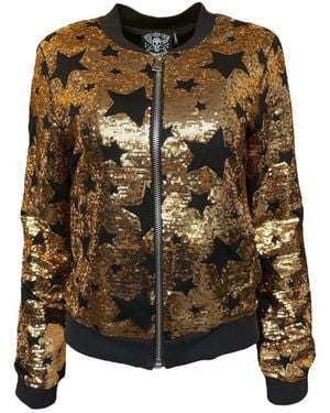 Any Old Iron Goldie Sequin Bomber Jacket - Black