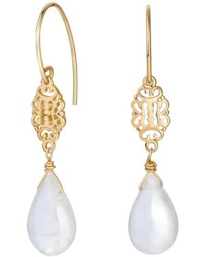 Katy Faye Neutrals Juniper Moonstone Earrings - Metallic