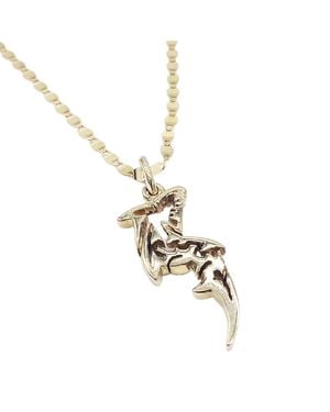 Ocean Rebel Solid 14K Pendant Shark Necklace - Metallic