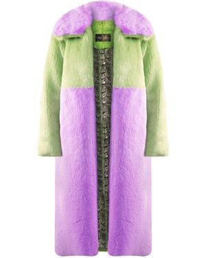 VASEGHIA Everly Vegan Faux Fur & Long Coat - Purple