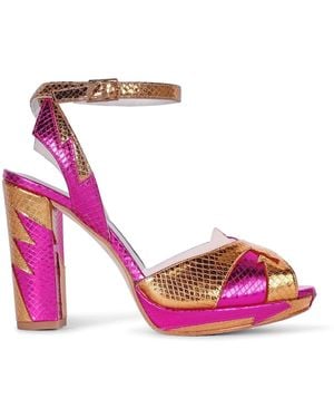 Terry De Havilland Zia Mid Platform Block Heels - Pink