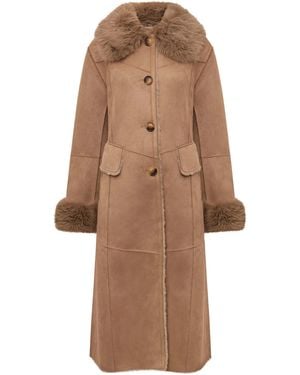 James Lakeland Neutrals Taupe Faux Fur Coat - Natural