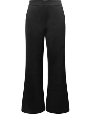 Riviera Soirée Margot Satin Flared Trousers - Black