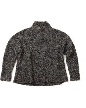 Lindsay Nicholas New York Bouclé Mock-Neck Knit Jumper - Grey