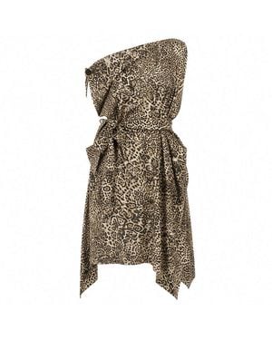 Stuart Trevor Pirate Dress – Leopard Print - Brown