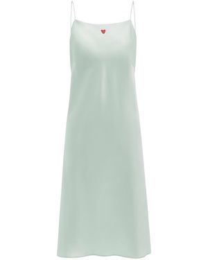 NOT JUST PAJAMA Little Heart Collection Silk Slip Dress - Green