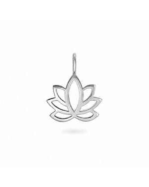 Zohreh Lotus Flower Pendant Sterling - White
