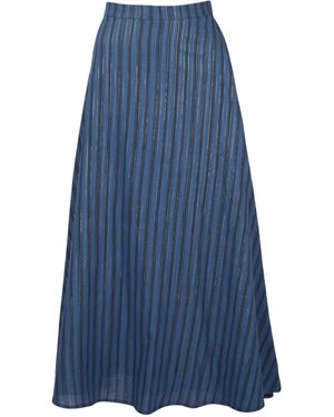 Em & Shi Athena Lurex Skirt - Blue