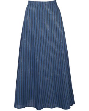Em & Shi Athena Lurex Skirt - Blue