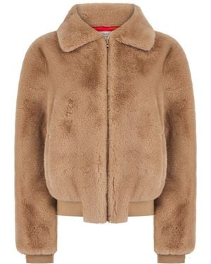 Nooki Design Faux Fur Bomber Jacket - Brown