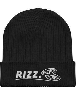 Anchor and Crew Rizz Gen. Organic Cotton Embroidered Beanie - Black