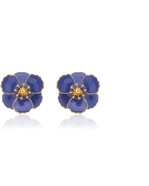 Milou Jewelry Very Peri Blossom Flower Earrings - Blue