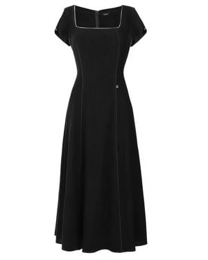 Luna Fashion House Elegant Midi Dress, Rina - Black