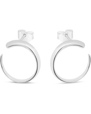 Lucy Quartermaine Solid Sterling Large Luna Studs - Metallic