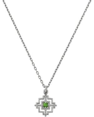 Zoe & Morgan Centred Necklace Chrome Diopside - Metallic
